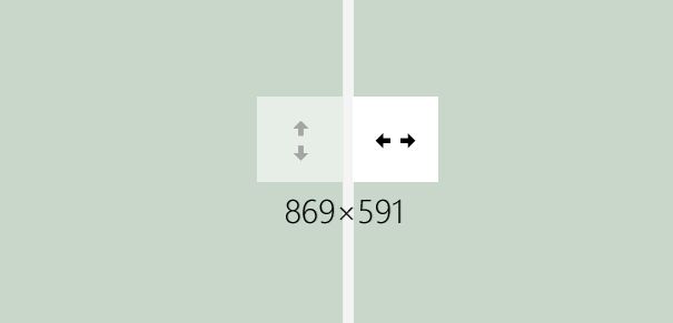 Split button hover preview showing how region will be divided with visual feedback before confirming action